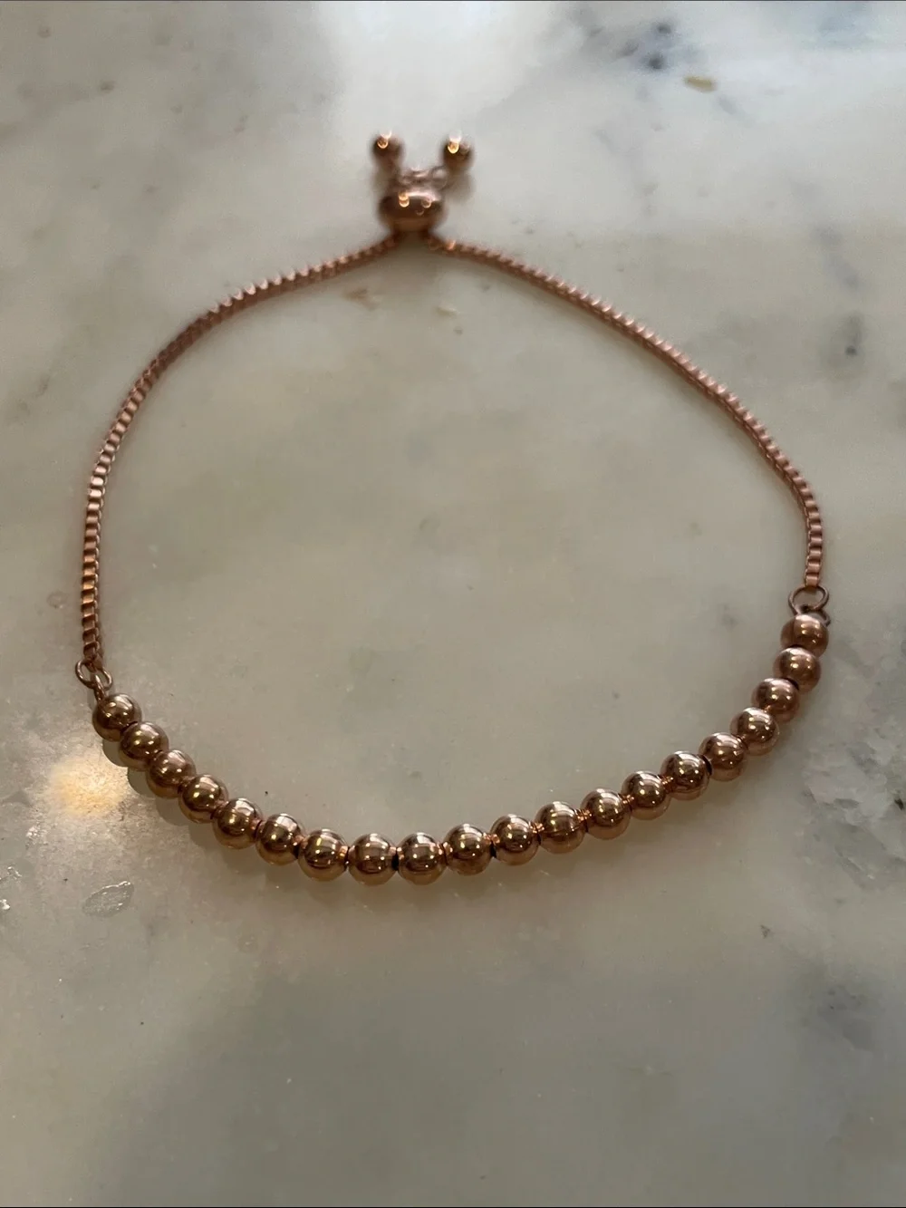 Rose Gold Beaded Adjustable Bracelet - Women Jewelry